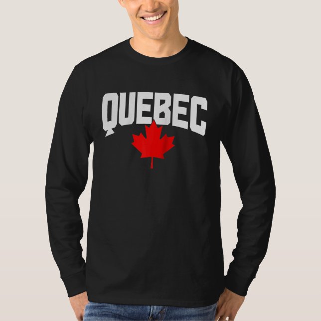 Camiseta Hoja de Arce de Quebec Canadá Bandera Canadiense O (Anverso)