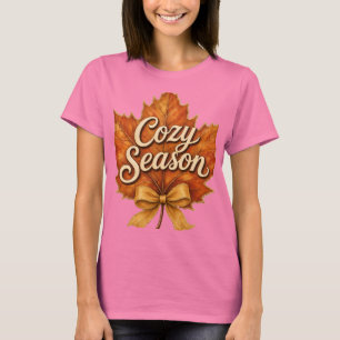 Camiseta Hoja de Arce de Temporada Acogedora Gráfica de Oto