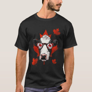 Camiseta Hoja de arce de vaca canadiense bandera de Canadá