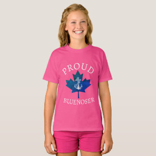 Camiseta Hoja de arce del ancla de Nova Scotia Proud Blueno