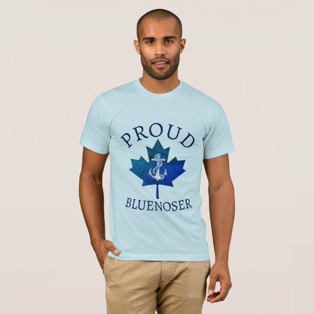 Camiseta Hoja de arce del ancla de Nova Scotia Proud Blueno (Anverso completo)