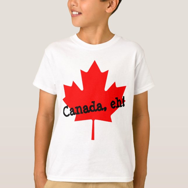 Camiseta ¡Hoja de arce roja brillante grande Canadá eh! (Anverso)