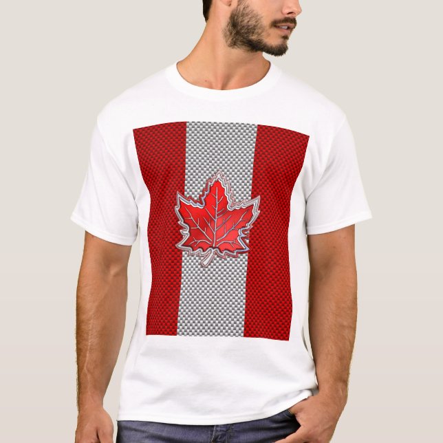 Camiseta Hoja de arce roja canadiense en miradas de la (Anverso)
