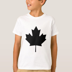 Camiseta Hoja de arce Transp negro los regalos de Zazzle