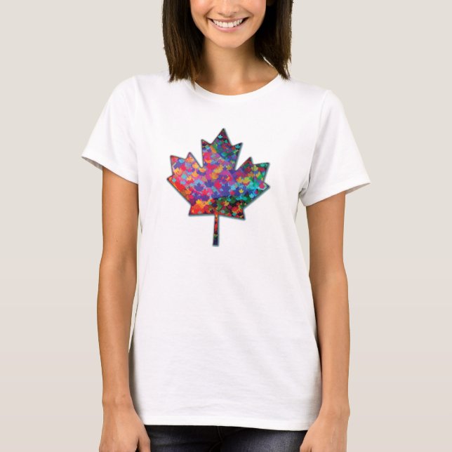 Camiseta Hoja de arce y sombra de Canadá del mosaico del (Anverso)