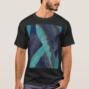 Camiseta Hoja de Banana Dorada: Patrón de Lujo.