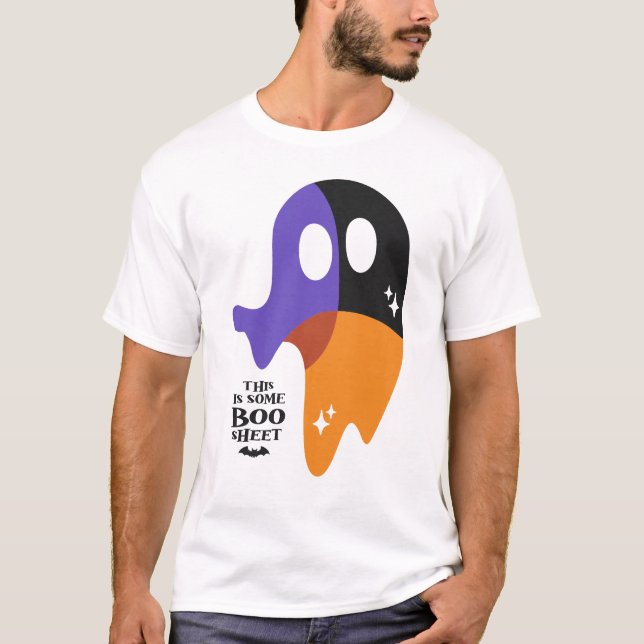 Camiseta Hoja de boo moderna - Graciosa apariencia de Hallo (Anverso)