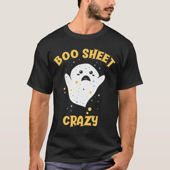 Camiseta Hoja De Bote Loco Bebé Fantasma Halloween (Anverso)