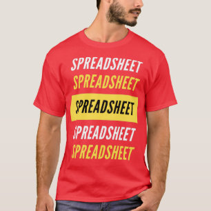 Camiseta Hoja de cálculo amarilla en blanco y negro con dis