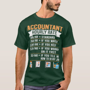 Camiseta Hoja de cálculo de la tasa por hora de contable
