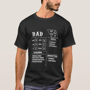 Camiseta Hoja de caracteres de papá Dungeons and    Dragons