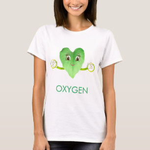 Camiseta Hoja de corazón feliz verde moderno