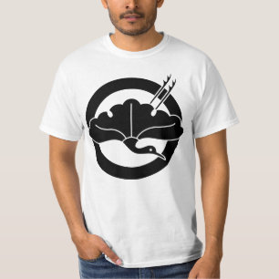 Camiseta Hoja de ginkgo en forma de grulla en círculo