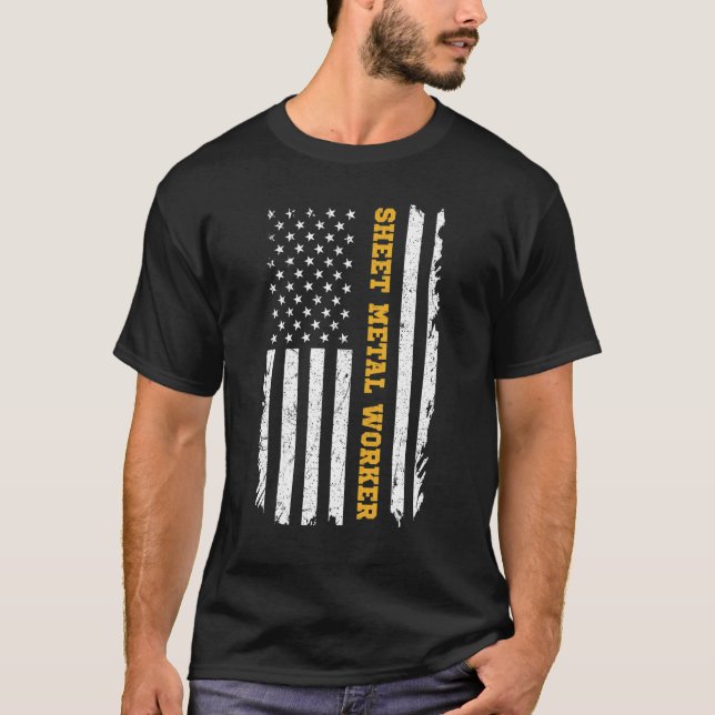 Camiseta Hoja de la bandera de los trabajadores Metalizado (Anverso)