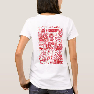 Camiseta Hoja de linotipia mística vintage en rojo