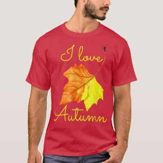 Camiseta Hoja de otoño, me encanta el otoño, los amantes de