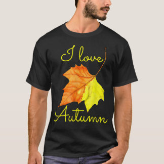 Camiseta Hoja de otoño, me encanta el té de otoño, los aman