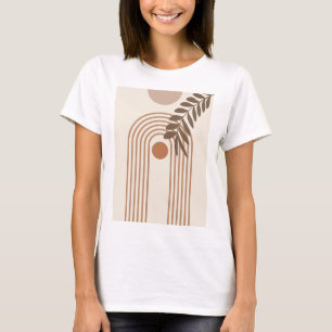 Camiseta Hoja de Palma de Arcoíris Sol, Arte Geométrico Abs