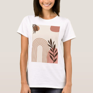 Camiseta Hoja de Palma de Arcoíris Sol, Arte Geométrico Abs
