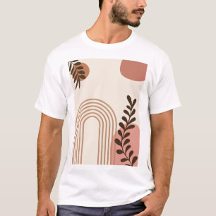 Camiseta Hoja de Palma de Arcoíris Sol, Arte Geométrico Abs