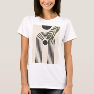Camiseta Hoja de Palma de Arcoíris Sol, Arte Geométrico Abs