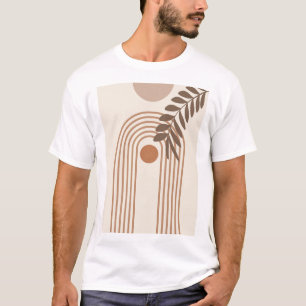 Camiseta Hoja de Palma de Arcoíris Sol, Arte Geométrico Abs