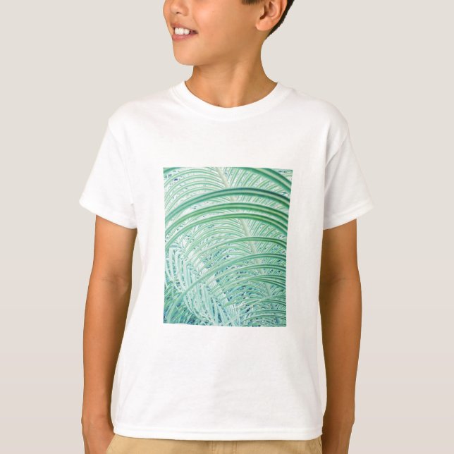Camiseta Hoja de palma de planta verde suave (Anverso)
