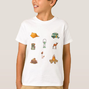 Camiseta Hoja de pegatinas de vida salvaje en camping al ai