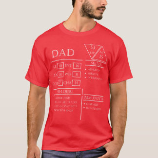 Camiseta Hoja de Personaje Dad Stats Blanca