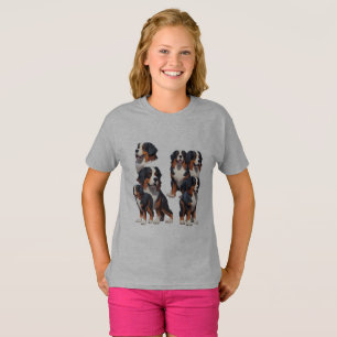 Camiseta Hoja de personaje ilustrada del perro de montaña b
