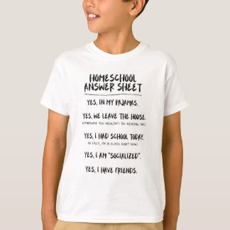 Camiseta Hoja de respuesta de la escuela primaria 2