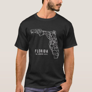Camiseta Hoja de ruta del estado de Florida - Mapa del esta