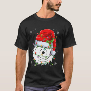 Camiseta Hoja de sierra circular con Santa Hat Xmas Luz Ch