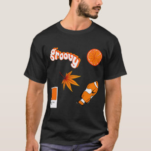 Camiseta hoja de stickers estética naranja / diseños pequeñ