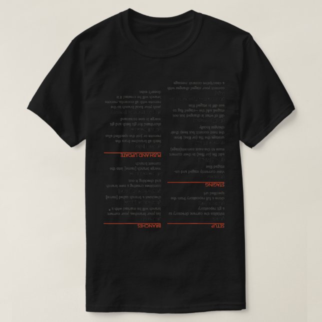 Camiseta Hoja de trampa de git al revés (Diseño del anverso)