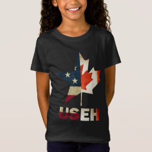Camiseta Hoja de USEH Bandera canadiense norteamericana Can