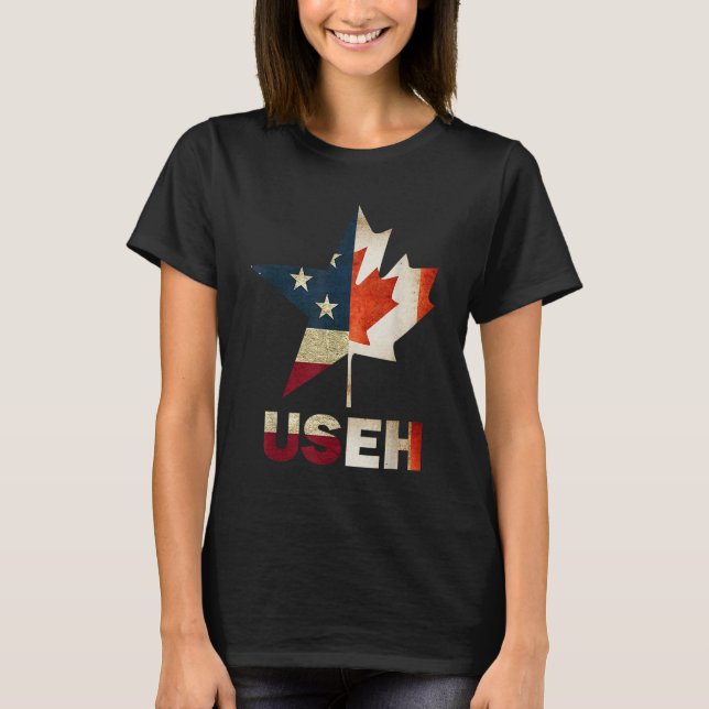 Camiseta Hoja de USEH Bandera canadiense norteamericana Can (Anverso)