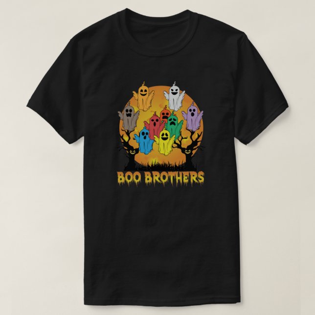 Camiseta Hoja fantasma de Boo Brothers Halloween (Diseño del anverso)