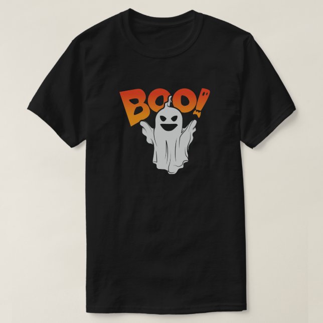 Camiseta Hoja fantasma de Boo Halloween (Diseño del anverso)