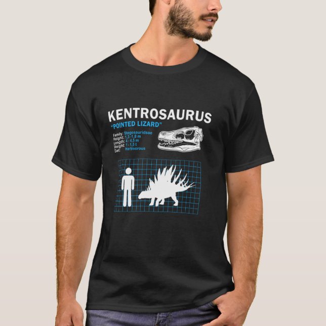 Camiseta Hoja informativa de Kentrosaurus, datos de dinosau (Anverso)