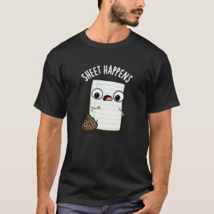 Camiseta Hoja Sucede Papel Divertido Castigo Fondo Oscuro