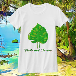 Camiseta Hoja tropical de la Bonito Turca y Caicos