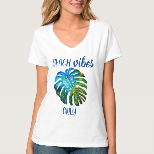 Camiseta Hoja tropical de Monstera de la cita de la (Anverso)