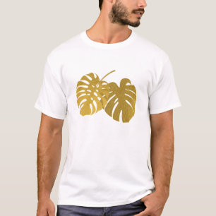Camiseta Hoja Tropical Monstera de Oro Moderno