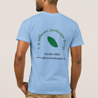 Camiseta - Hoja verde con texto curvo