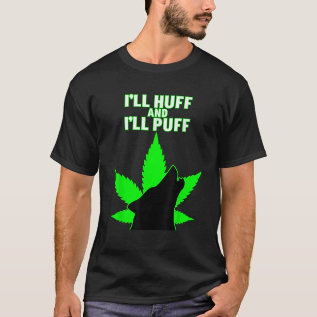 Camiseta Hojaldre Wolf Lovers Funny Weed Pot Leaf (Anverso)