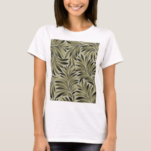 Camiseta Hojas Arty en color kkaki verde gris opaco