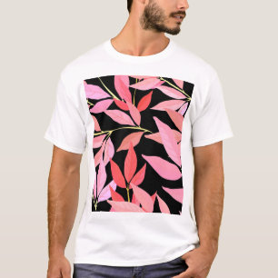 Camiseta Hojas botánicas, colorido patrón sin costura.