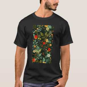 Camiseta Hojas Botánicas Florales Tropicales de Olive