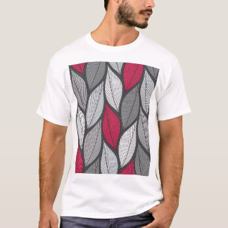 Camiseta Hojas coloridas: patrón sin costuras dibujado a ma